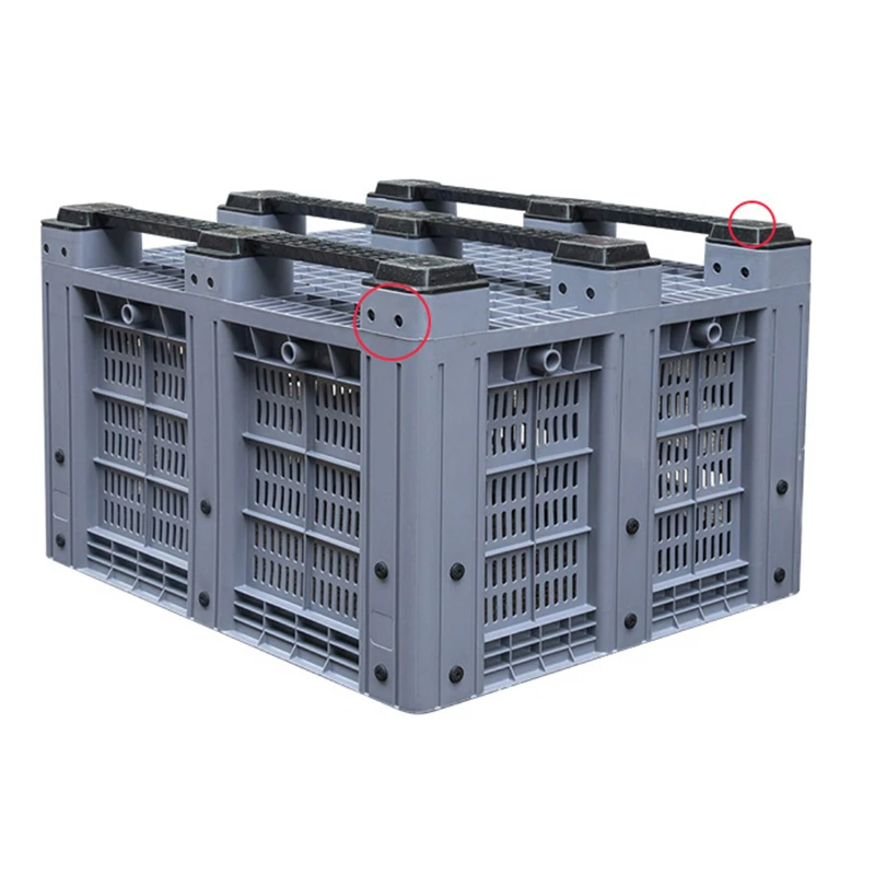 Big Bulk Container Large Plastic Pallet Box Container With Lid / Cover & Wheels Or Without