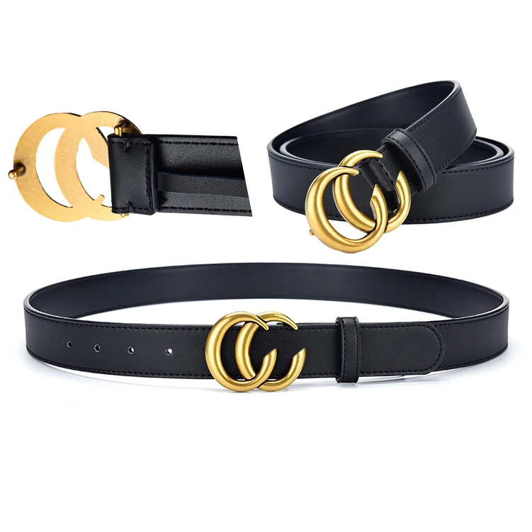 Factory Sale Double C Unisex  Genuine Leather High Quality Designer Belt