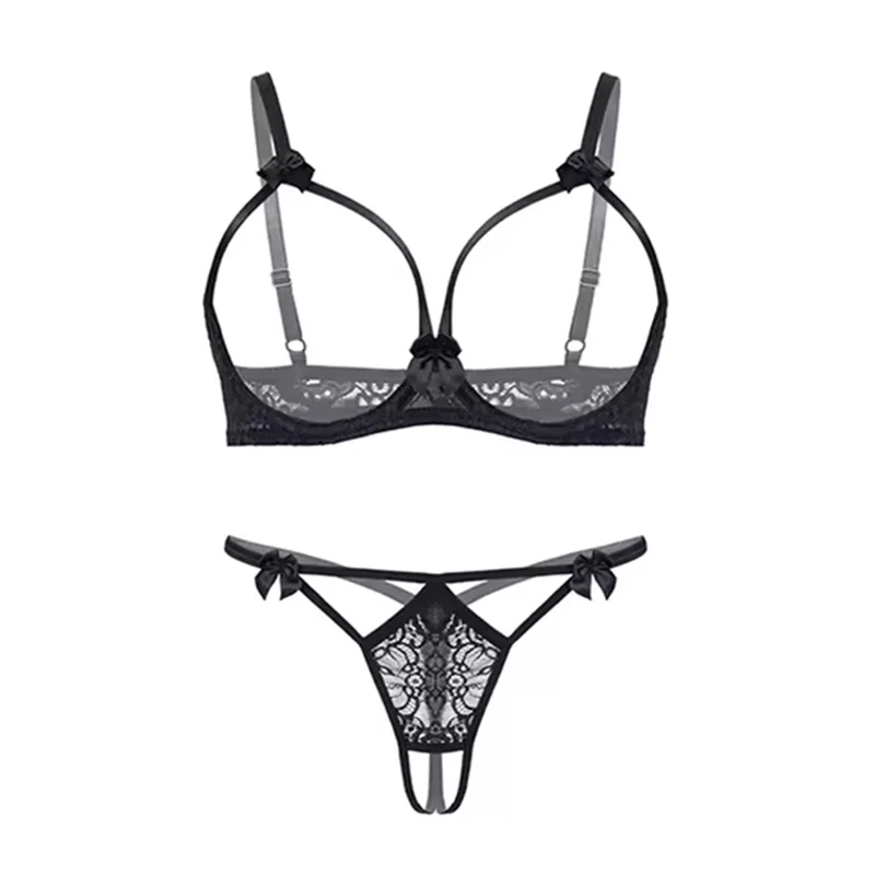 Lingerie women custom Size lingerie vendors nude transparent Erotic Lingerie embroidery hollow underwear women