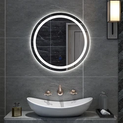 Custom Sample Hotel Villa Single Double Switch Degogger Bath Led Mirrors Round With Time Clock Display