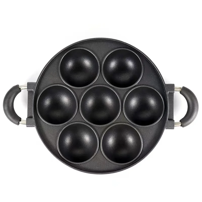 Hot Sale Bakeware Baking Cake Pan Round Multi-holes with Glass Lid Griddle Cast Iron Pot