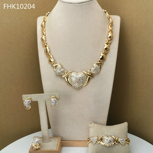 Yuminglai  Italian Gold Plated Jewelry Sets  XOXO Jewelry  Gold Plated Jewelry for Women  FHK10204