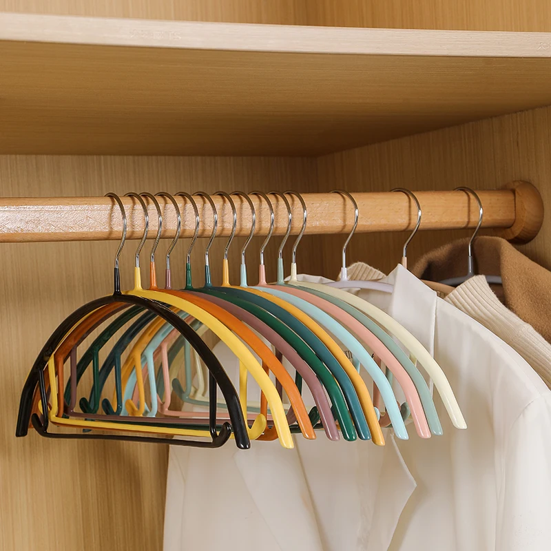 Premium Quality Anti Slip metal Hangers Suit Non-slip Pvc Coated Hanger Fur Coat Hanger