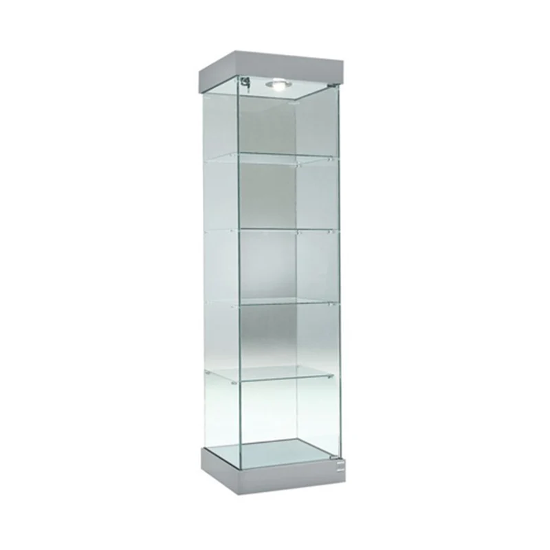 Retail Store Glass Shelf Cosmetic Showcase Display Cabinet Glass Display Showcase