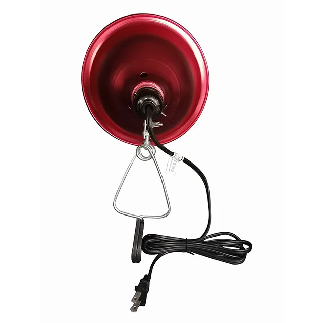 8.5'  Clamp lamp with Red Detachable Aluminum Reflector,150-Watt, 18/2 6ft Cord,Work light