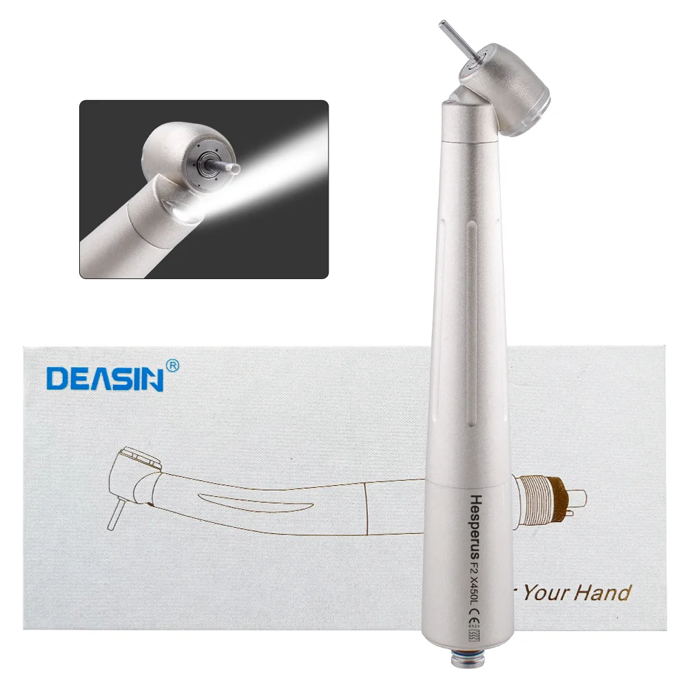Dental  45 Degree X450L High Speed LED Fiber Optic Extraction Handpiece Button for NSK Coupler Triple Water Jets Dentist Tool