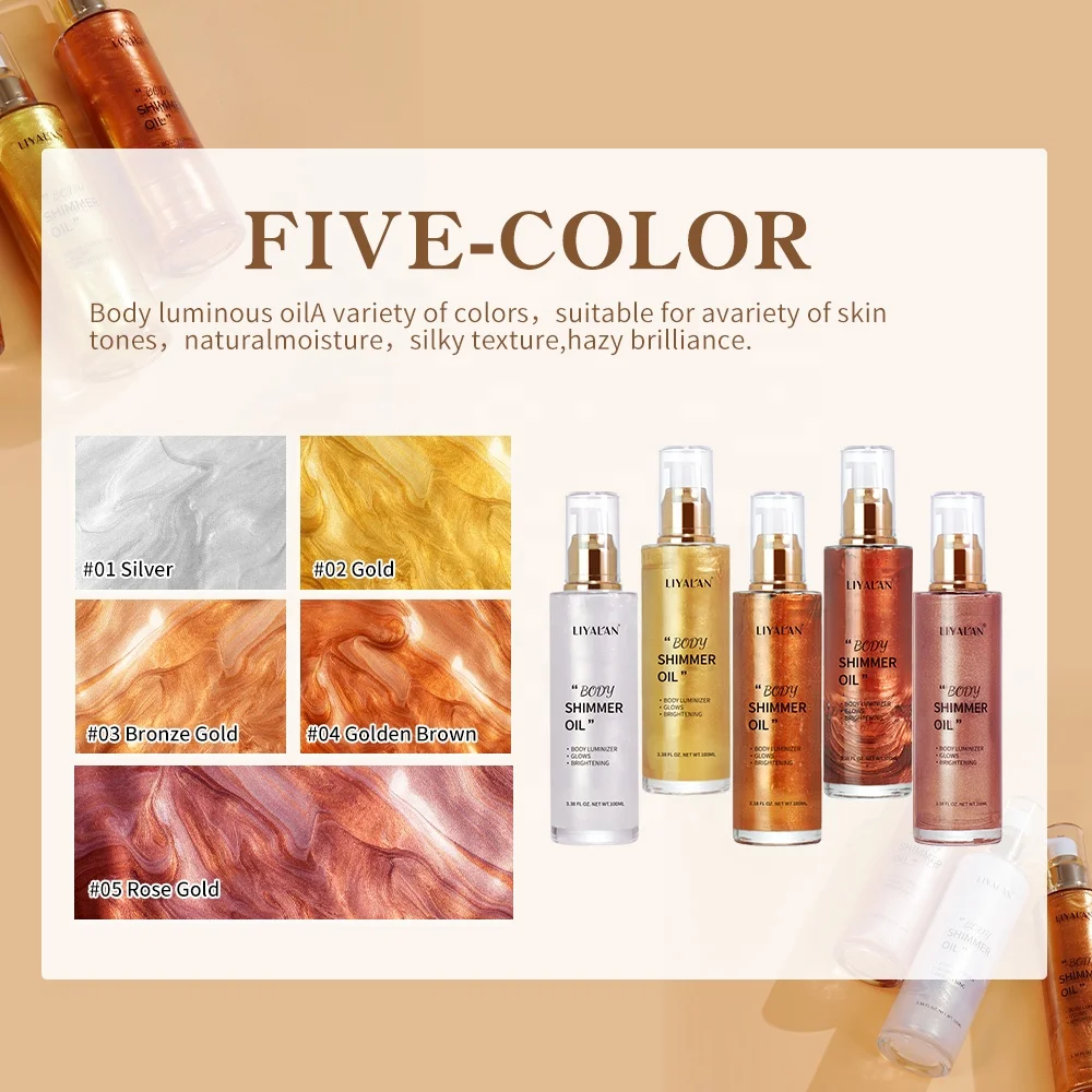 Luxury Highlighter Liquid Vegan Skin Glow Illuminator Shine Pearl White Rose Gold Bronzing Shimmering Oil
