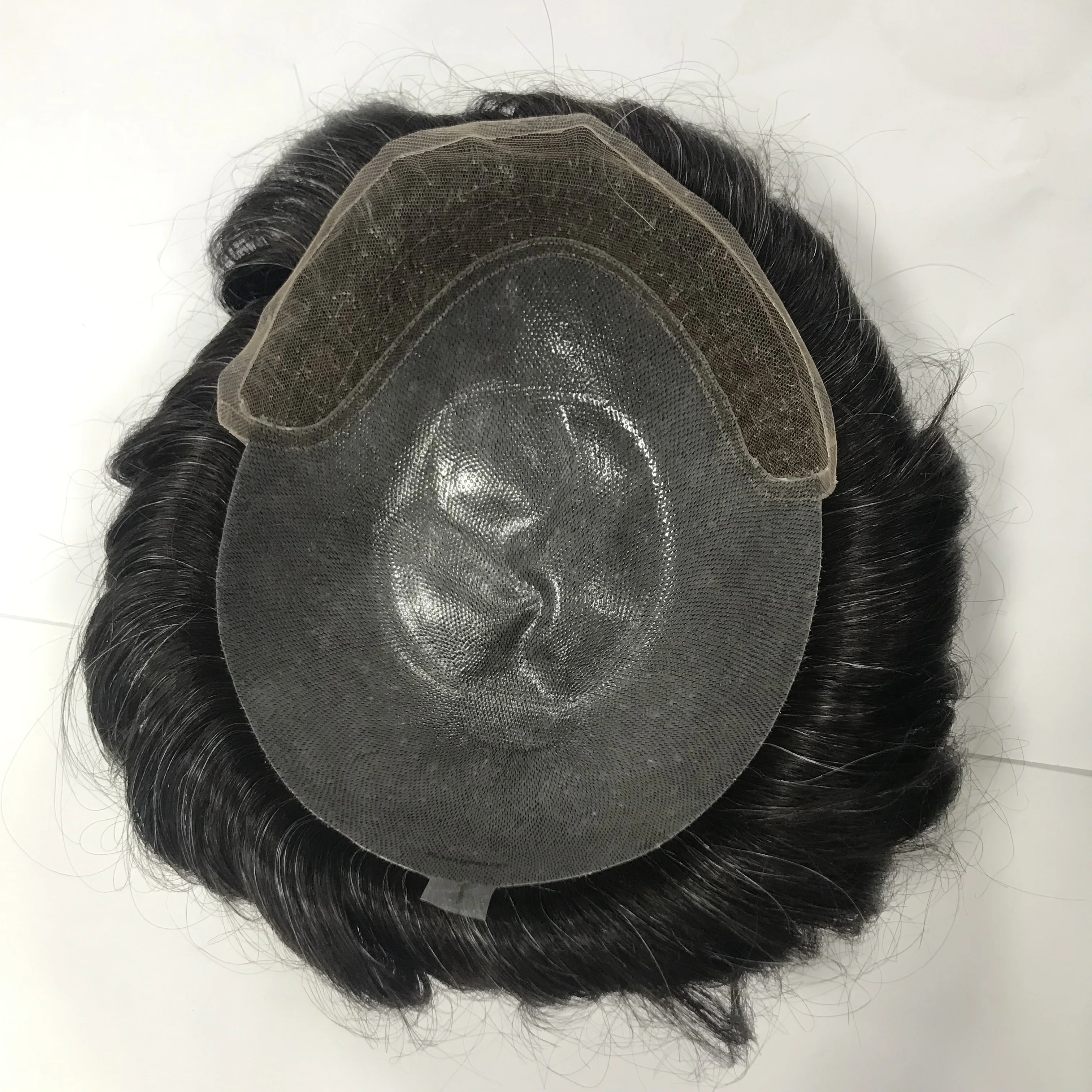 Mujer Da Uomo Korea Hollywood Hairline Full Swiss Lace Front Extra Light Density Black Wig Natural Men Toupee For Man Human Hair