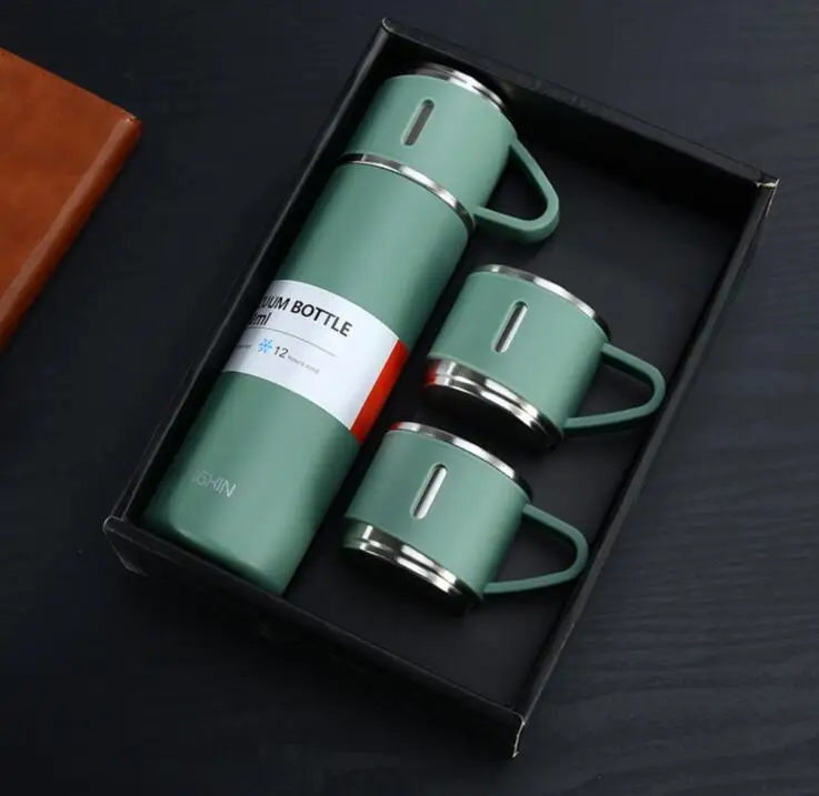 2021 Hot Sales Suit  Stainless Steel Double Wall  Sports Bottle Vacuum Thermos Flask With Two Cup