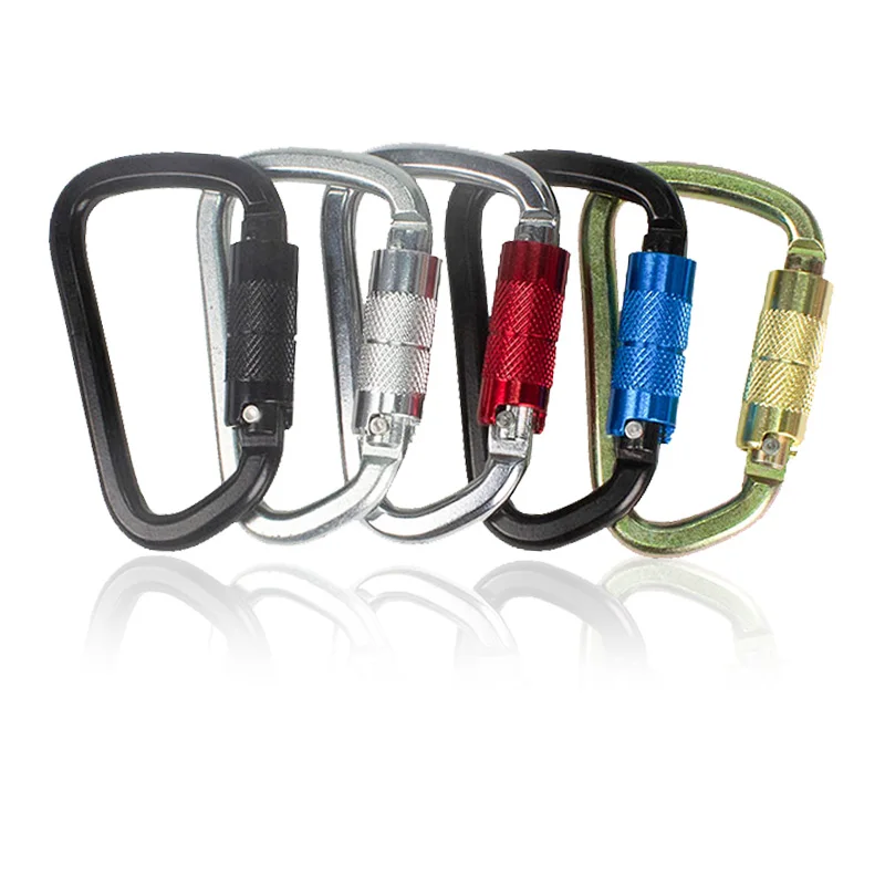 JENSAN Custom High Quality Heavy Duty 30kN Steel Locking D shaped Safety Carabiner Hook For Fall Protection
