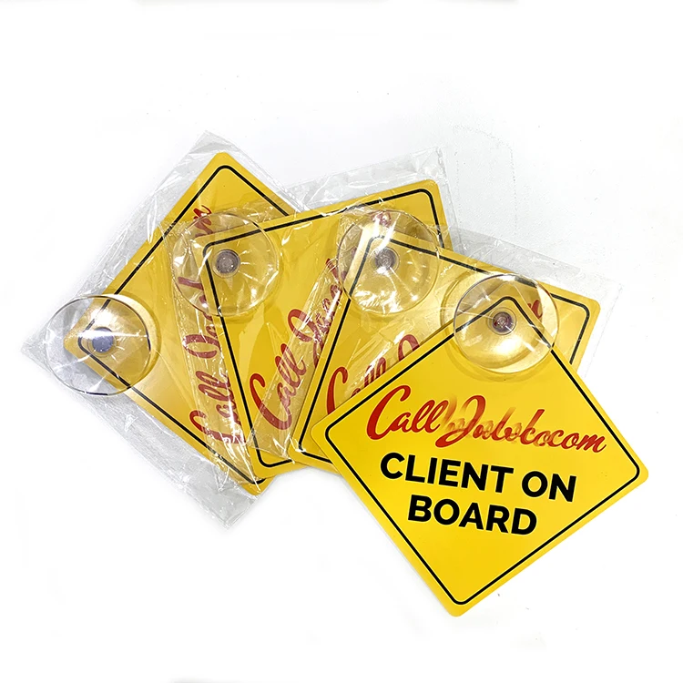Custom Pvc Baby On Board Car Logo Warning Sign With Suction Cup