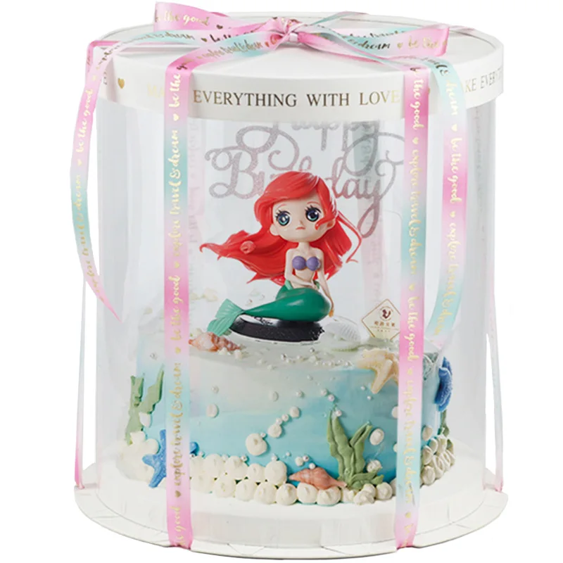Cake Box Transparent Clear Tall Wedding Plastic Box Custom Wholesale Luxury Birthday For Pop Guest Customizable Cake Box