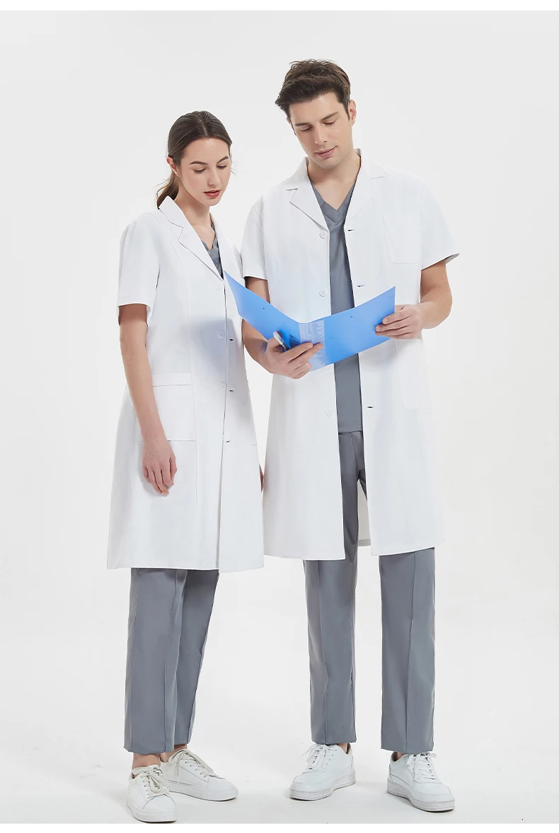 Doctor clothing long-sleeved short-sleeved doctor clothing college students chemical white coat nurse clothing