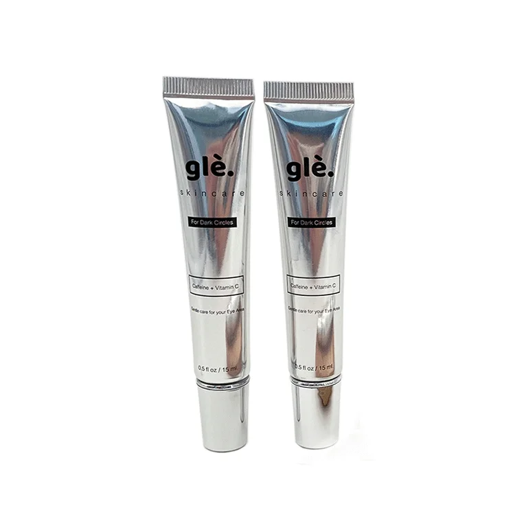 Customized aluminium Shiny cosmetic packaging hdpe tube ldpe pipe for 15ml Eye cream container