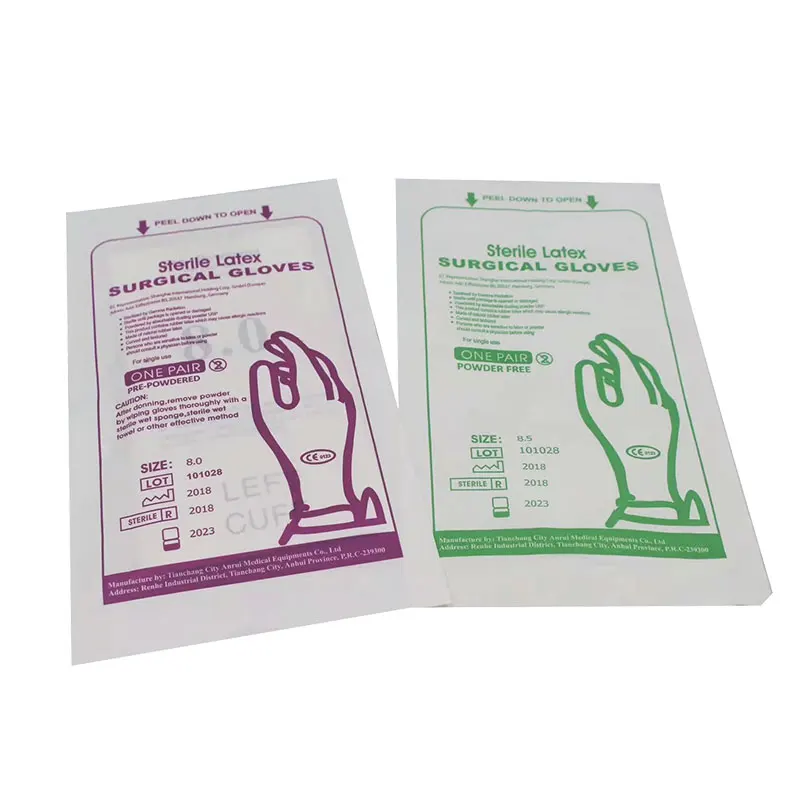 Disposable Powdered or Powder free Sterile 100%Thailand Natural Latex Surgical Gloves with CE Certification
