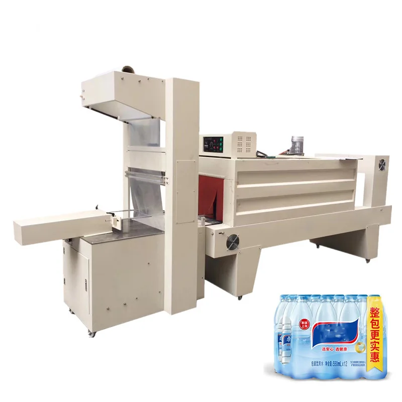 Hot sale!!! Semi- Automatic milk pet bottle PE film heat tunnel shrink packing machine shrink wrapping machine
