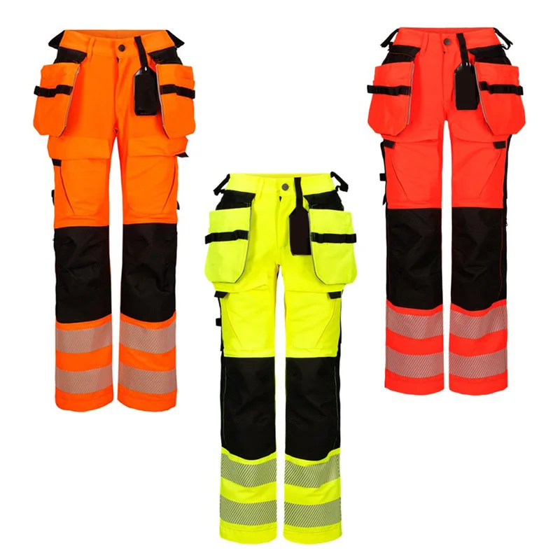 Штаны стрейч Hi-Vis для женщин безопасные рабочие брюки аэропорта с сегментной светоотражающей лентой