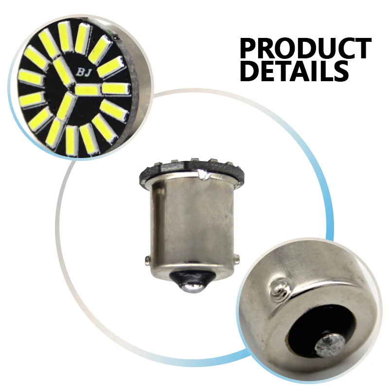 Автомобильный светодиодный сигнальный фонарь указателя поворота стоп-сигнала S25 1156 1157 4014 18 SMD поворота стоп-сигнала 12 месяцев nicebonjour Универсальный 12 ~ 24V