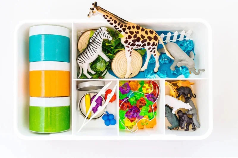 Educational Toys Zoo Games New Children Modeling Clay Zoo Kit Theme Animal Air Dry Clay Sensory Bin Diy Baby Toys