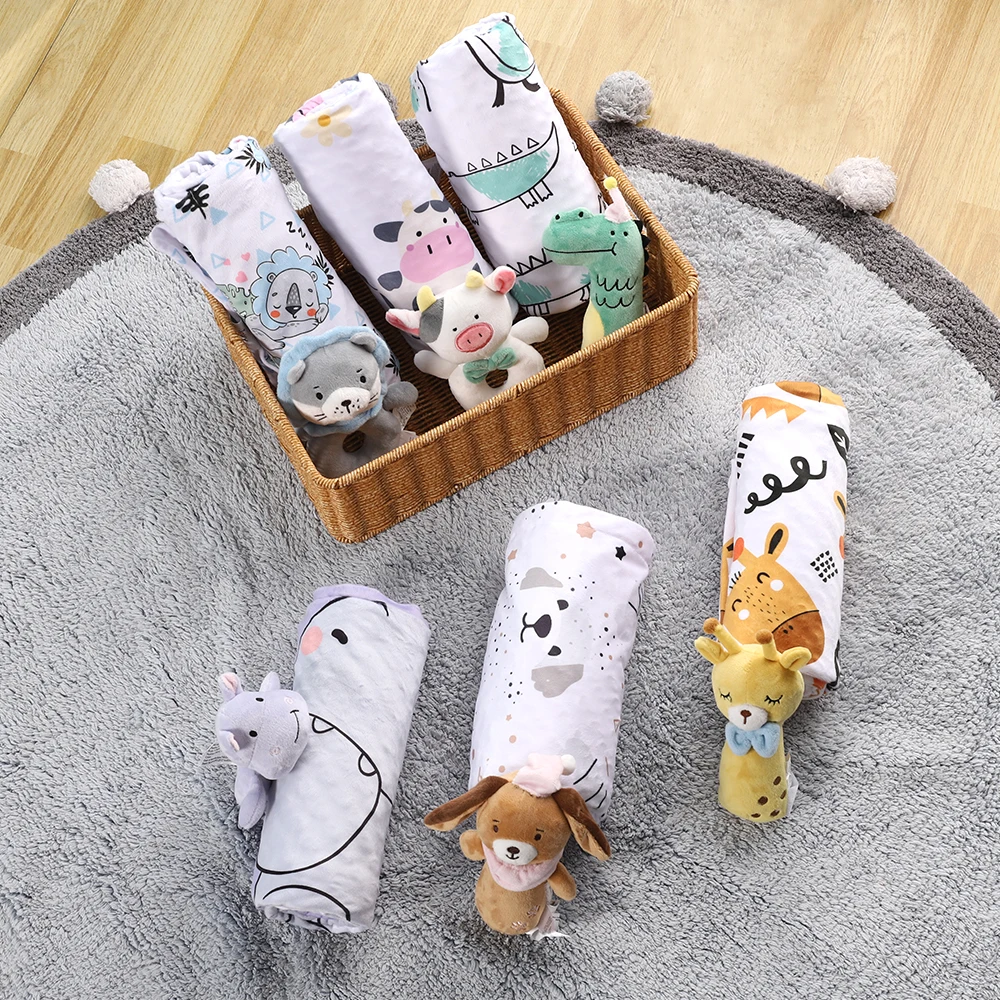 Silky Micro 30x40 Inches Soft Minky Dot Blankets Multifunction Baby Swaddle Blanket Made of Polyester for Babies