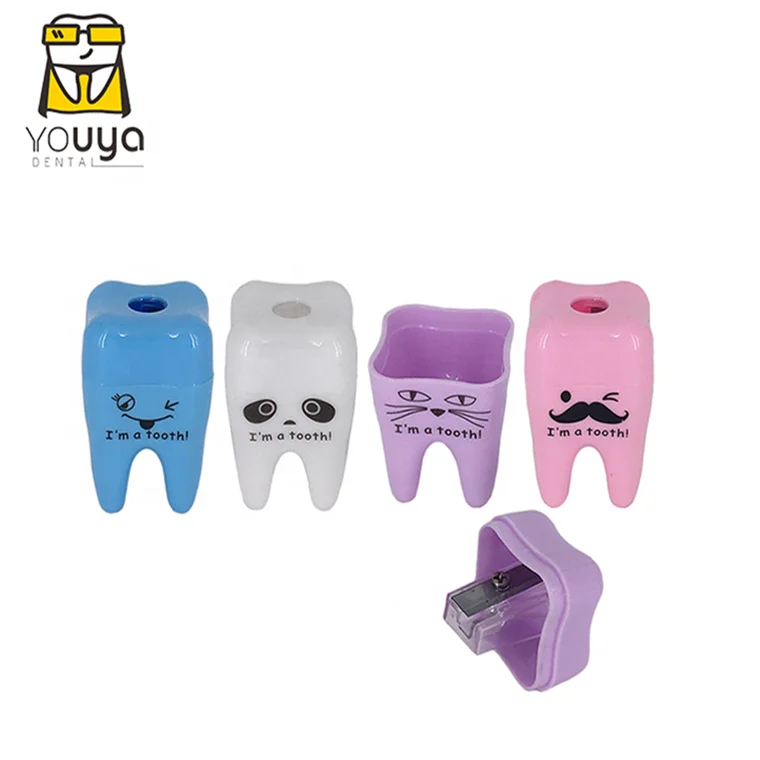 Funny Cartoon Tooth Shaped Pencil Sharpener, Plastic Pencil Sharpener For Dental Gift