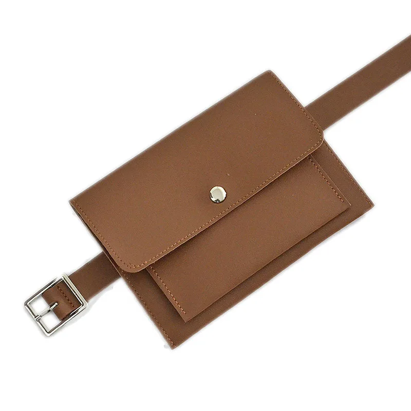 2022 New Double Layer Wide Waist Bag Belt Pin Buckle PU Faux Leather Belt Women Belt With Bag