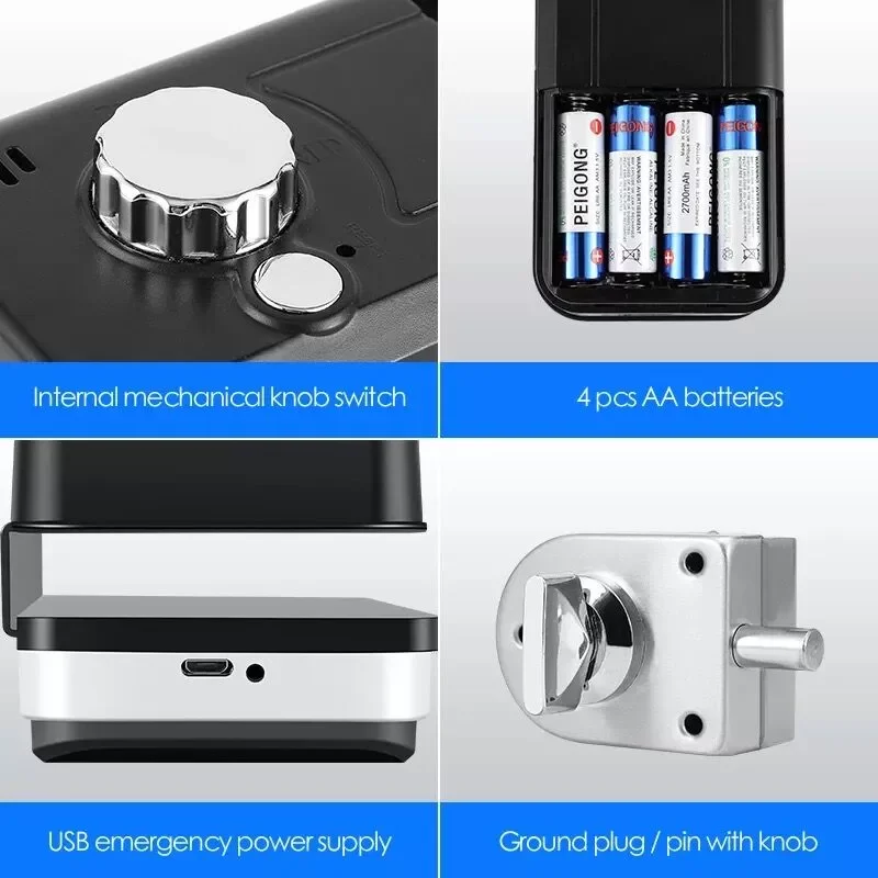 Mobile APP Office Access Lock Fingerprint Frameless Fingerprint  Glass Door Lock