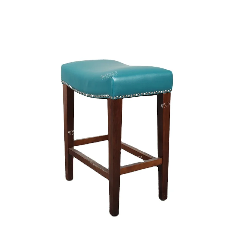 New Design Blue Fabric 2022 Caffe bar Chair Cheap Kitchen aviator bar Stool