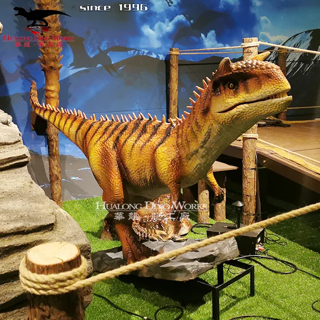 Scenic Area Decoration Animatronic Dinosaur Small Size Carnotaurus Dinosaur Sculpture