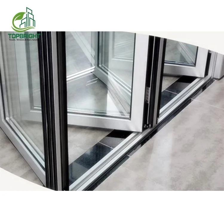 Exterior metal fold glass door screen outdoor impact bifold doors aluminium patio folding door