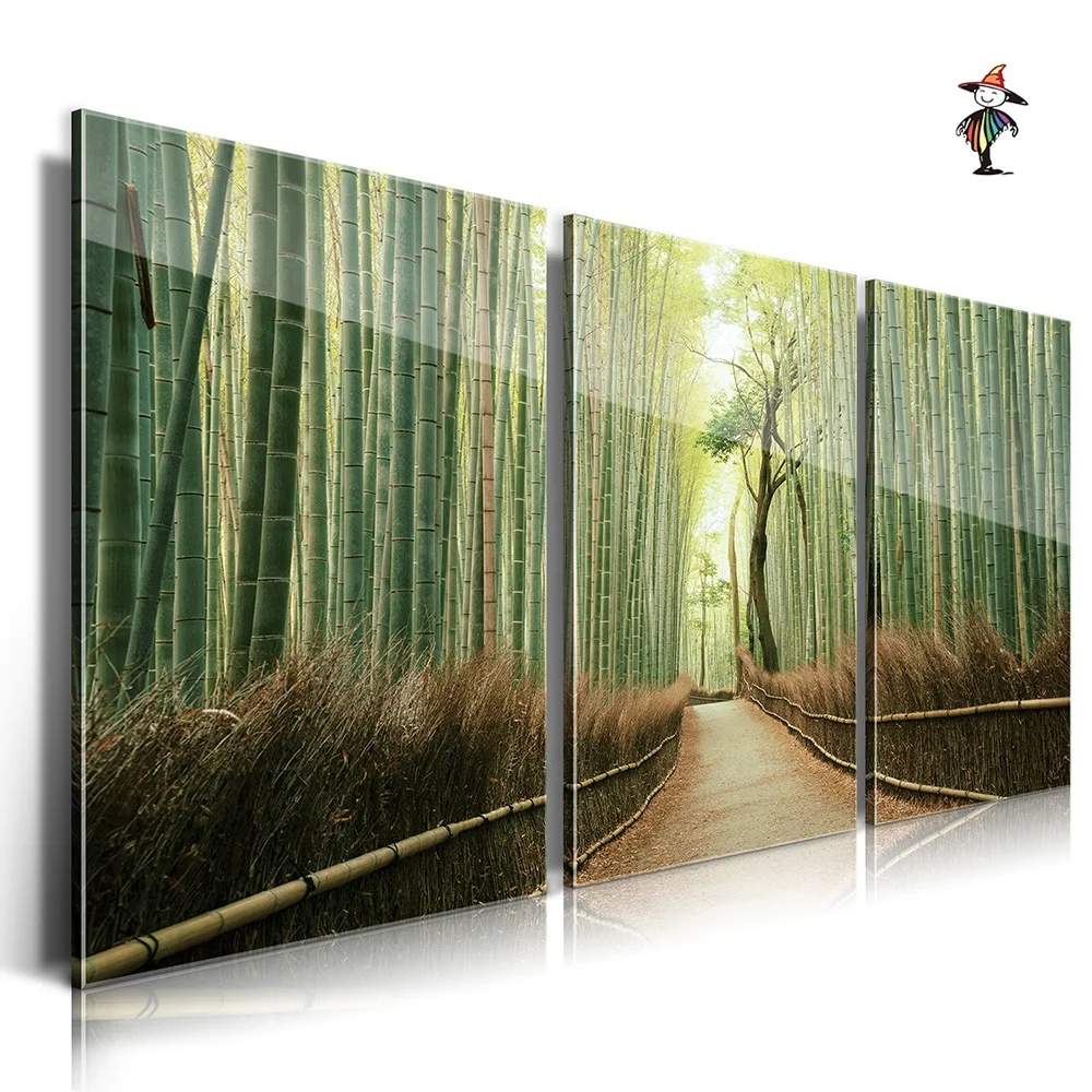 Best Price Framed Painting Bamboo Landscape Paintings Framed Prints Glass Paintings Acrylic Wall Art Home Decor