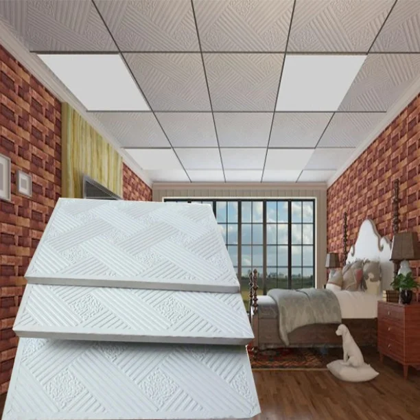 PVC facing gypsum ceiling panel with aluminium foil backing suitable for suspended ceiling natatorium  hospitals