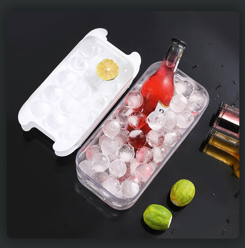 Hot Selling Food Grade Ice Tray Freezer Custom Logo Round Ice Cube Maker Silicone Ice Ball Mold