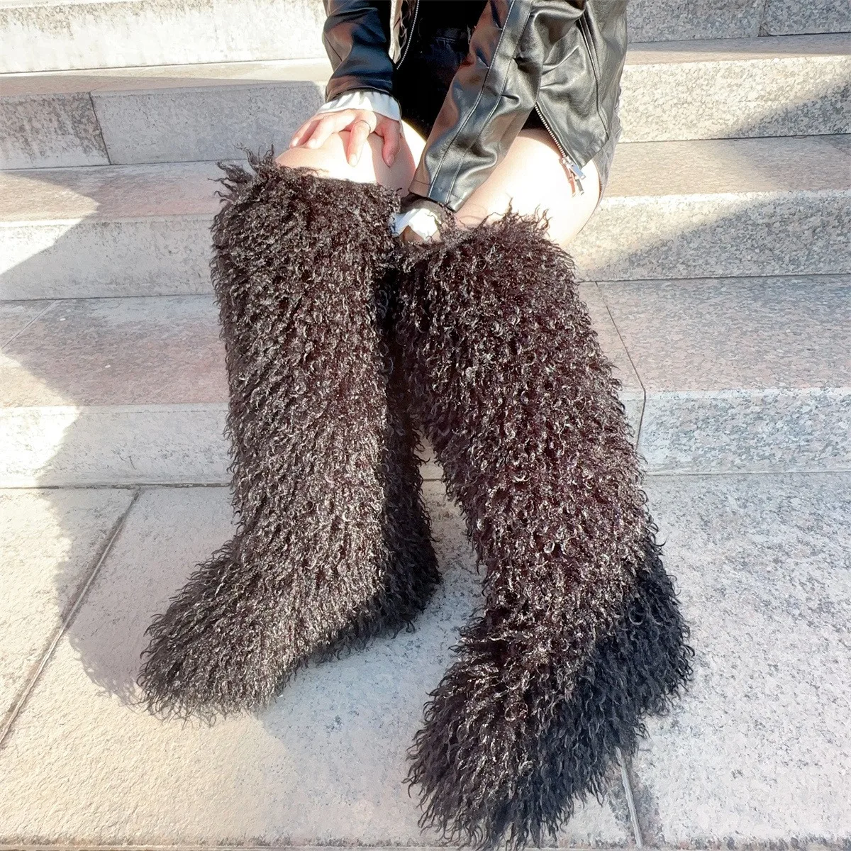 Snow Boots Mongolian Fur New Warm Fashion Style High Quality Wool Factory Wholesale For Women PVC Fur Plush Boots