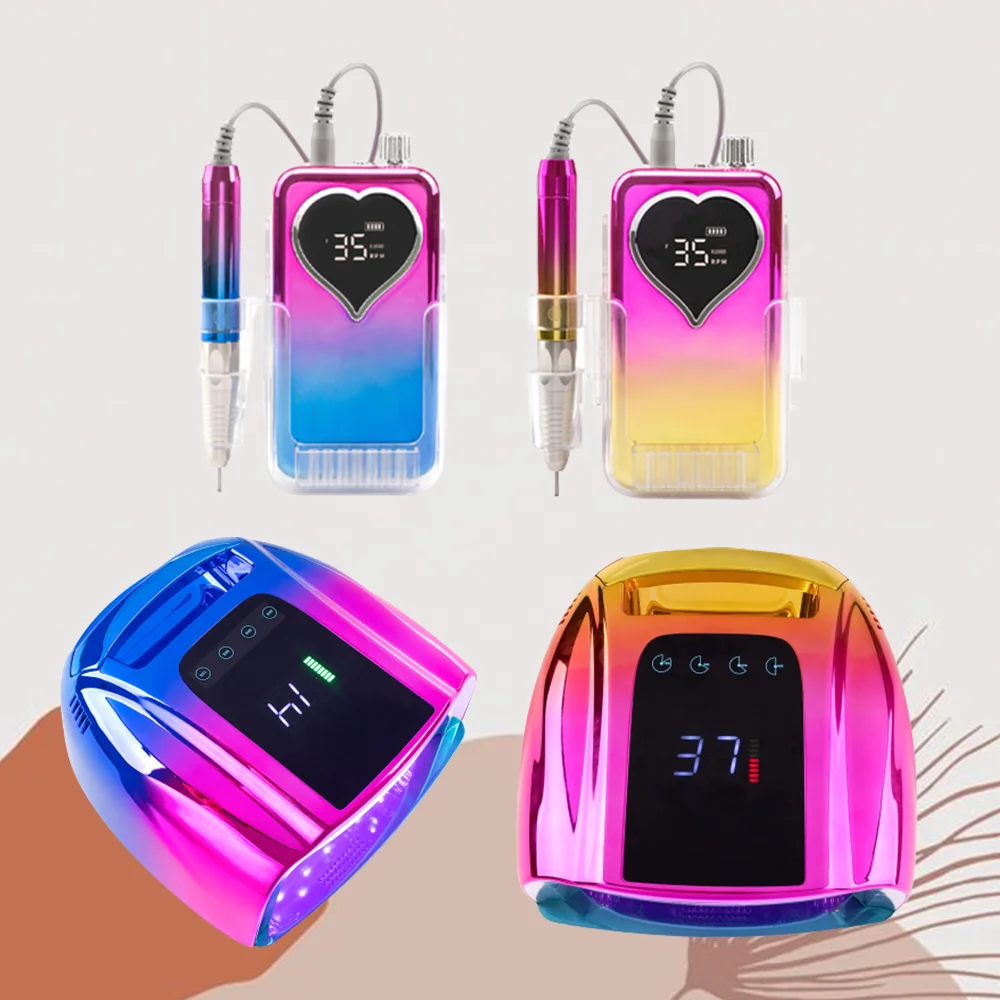 2023 New Arrival 96w Wireless/cordless Battery Rechargeable UV Led Nail Lamp Cordless Electronic Electric Nail Drill Manicure