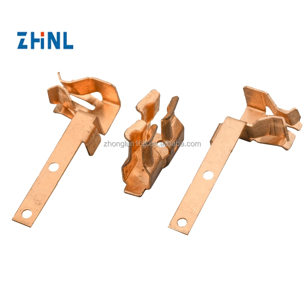 5 holes socket insert switch terminal contact brass electrical metal brass oem stamping part contact Power socket brass part