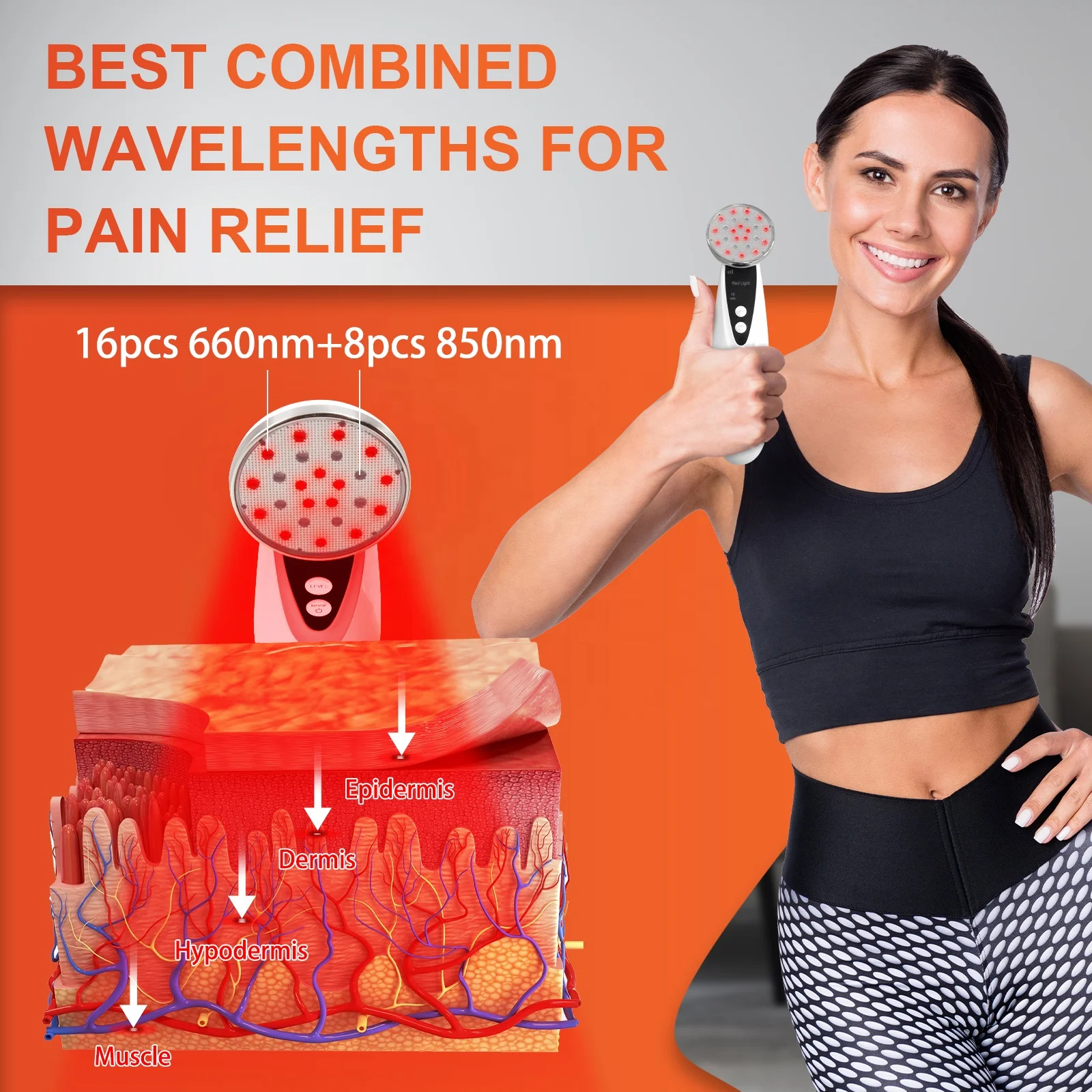 Portable Red Light Therapy Near Infrared Light Therapy 660nm & 850nm at Home Pain Relief, Neck, Knee