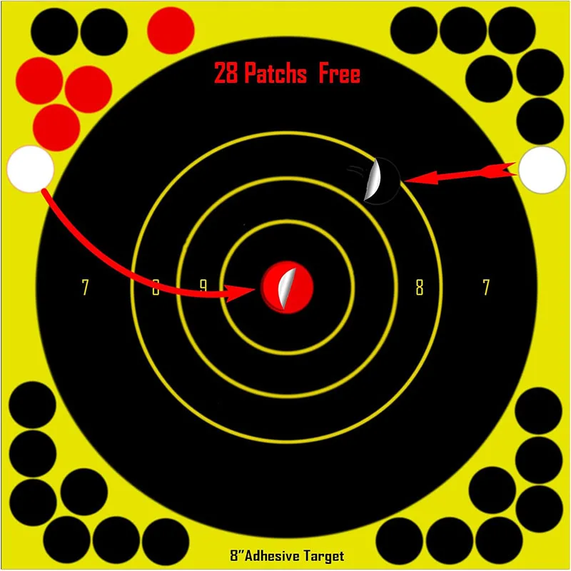 Wholesale 8 inch Bright Fluorescent Yellow Splatter Shooting Targets Sticker Self Adhesive Shooting Target