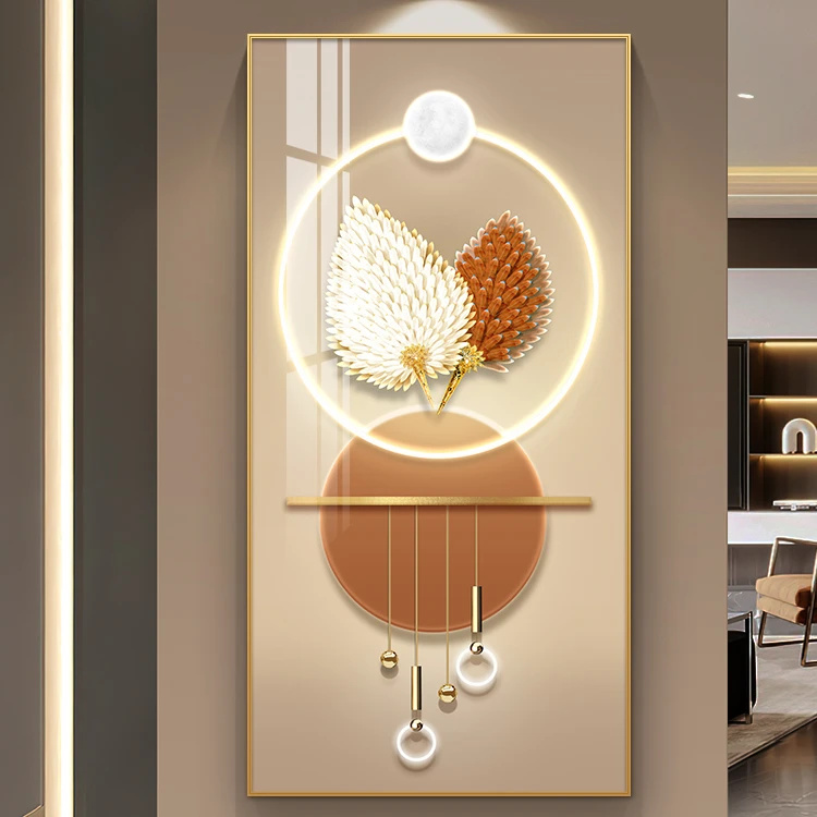 Hot selling high-end decorative painting light luxury crystal porcelain hanging painting room decoration wall art mural