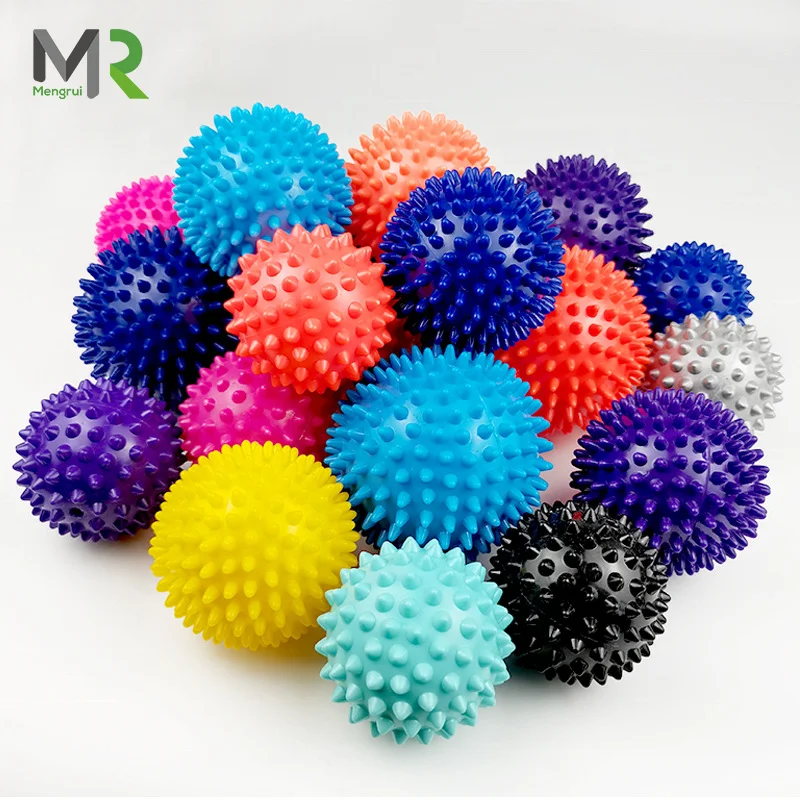 6.8/7.5cm Physical Therapy PVC Spiky Massage Ball Foot Back Muscle Deep Tissue Myofascial Release Spiked Massager Roller