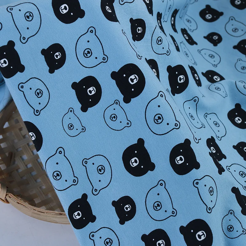Wholesale NO MOQ oeko tex 95% cotton 5% spandex lycra custom digital printing sewing jersey fabric for baby kids clothing