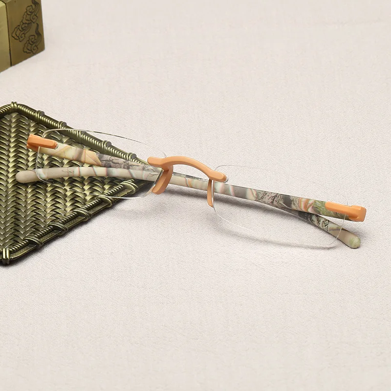 EUGENIA 2022 New Rimless Reading Glasses Unisex Wholesale High Definition AC Lens TR90 Pack Of Flowers Reading Glasses