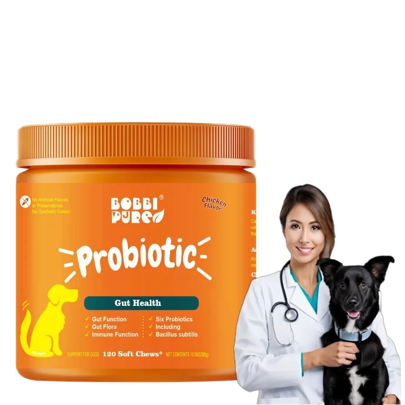 Probiotics Dog Supplement with Digestive Enzymes Vitamin Soft Chew for Pet Immune System Health Care for Dogs Cats Fleas