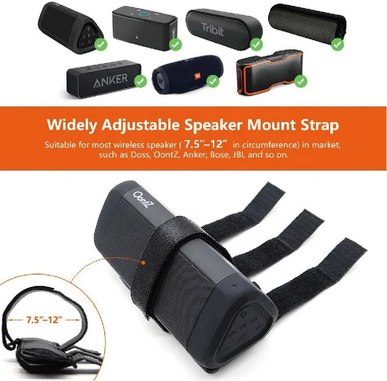 Portable Bike Speaker Mount Universal Bicycle Sound Bar Holder With 2 Strap Bike Speaker Holder