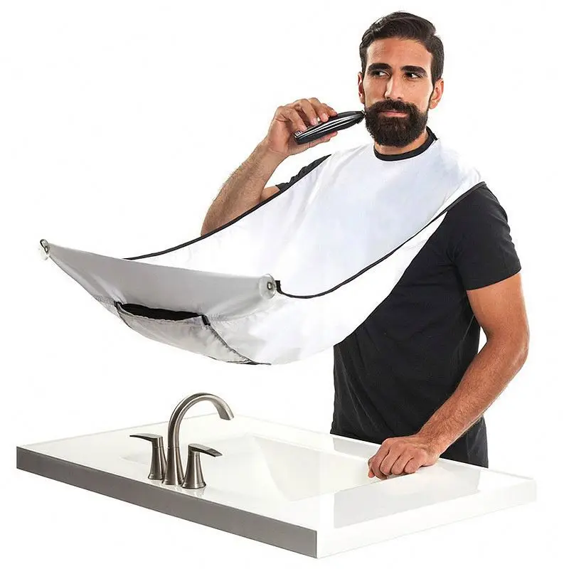 Male Beard Shaving Apron Care Clean Hair Adult Bibs Shaver Holder Bathroom Organizer Gift for Man