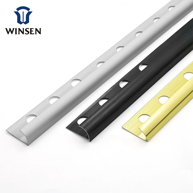 Custom Aluminum Tile Trim Multiple Metal Wall Floor Decorative Strip Aluminum/Stainless steel Tile Edge Trim Corner Strip Profil