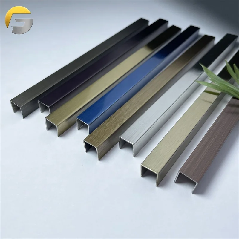 V0294 Stainless Steel Transition Strips Flooring Edge Trim Metal Lnlay Strips Cabinet Edge Trim Cabinet Skirting