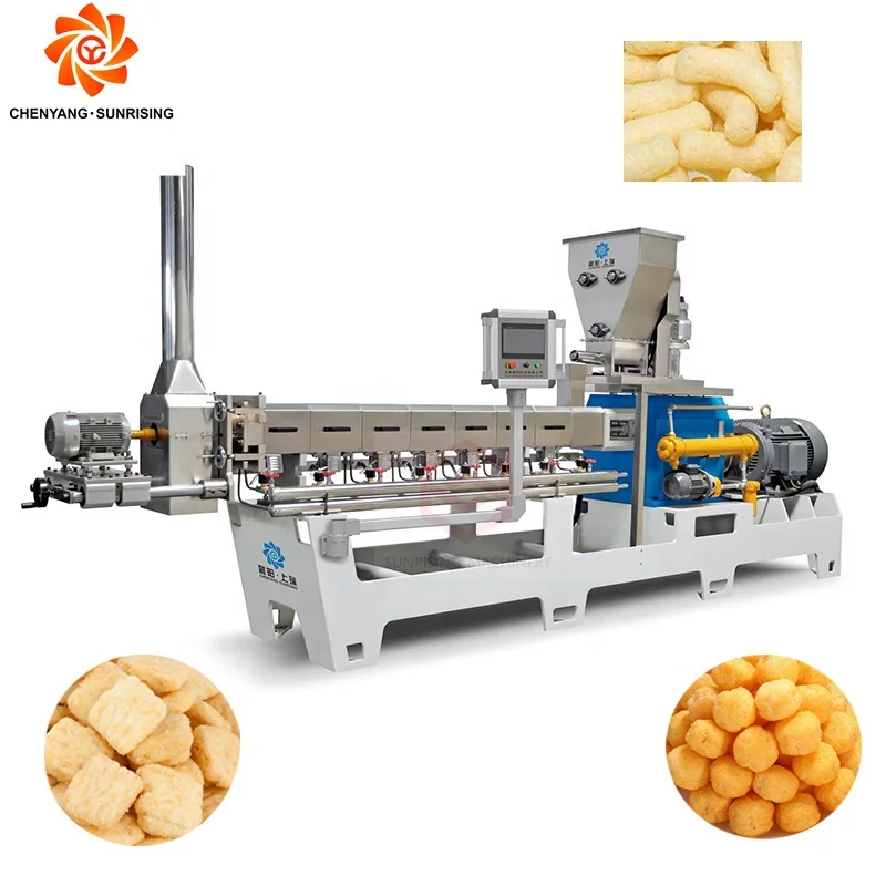 Snack Manufacturing Plant Cheese Ball And Ring Snacks Extrusion Snack Food Machine
