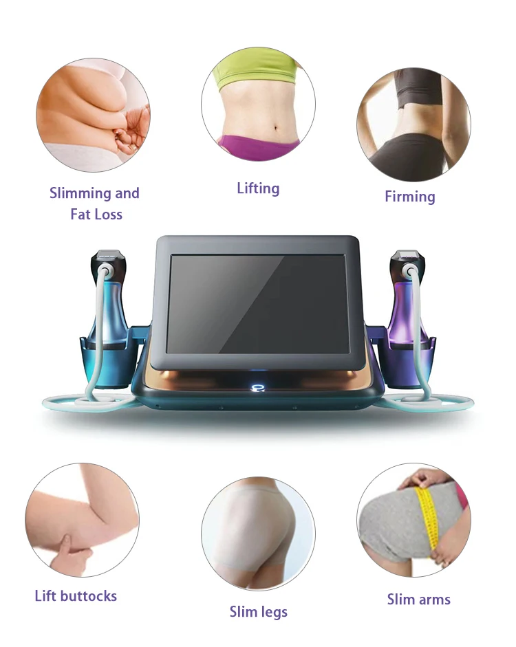 Newest Double Hifu RF Ultrasonic Micro Focused Ultrasound  7d Hifu Anti Aging with 10 Cartridges Body Slimming Machine