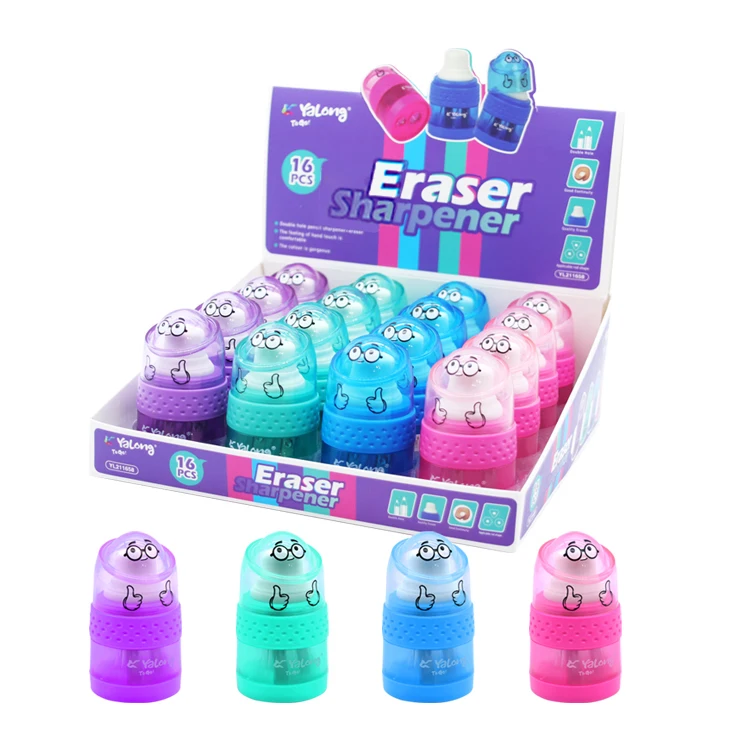 2023 Novelty Cute Diplopore Two-in-one Multifunctional Include Eraser Pencil Sharpener For Kids School Sharpener